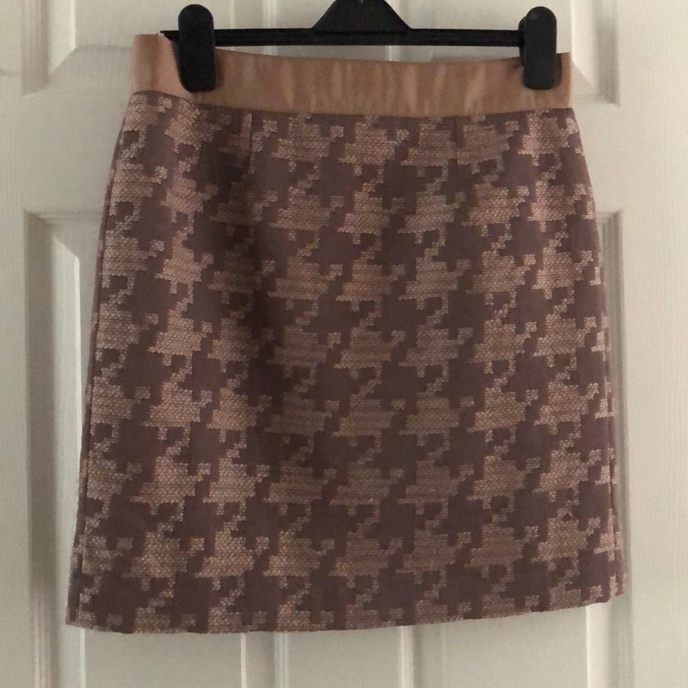 LOFT textured oversized houndstooth skirt